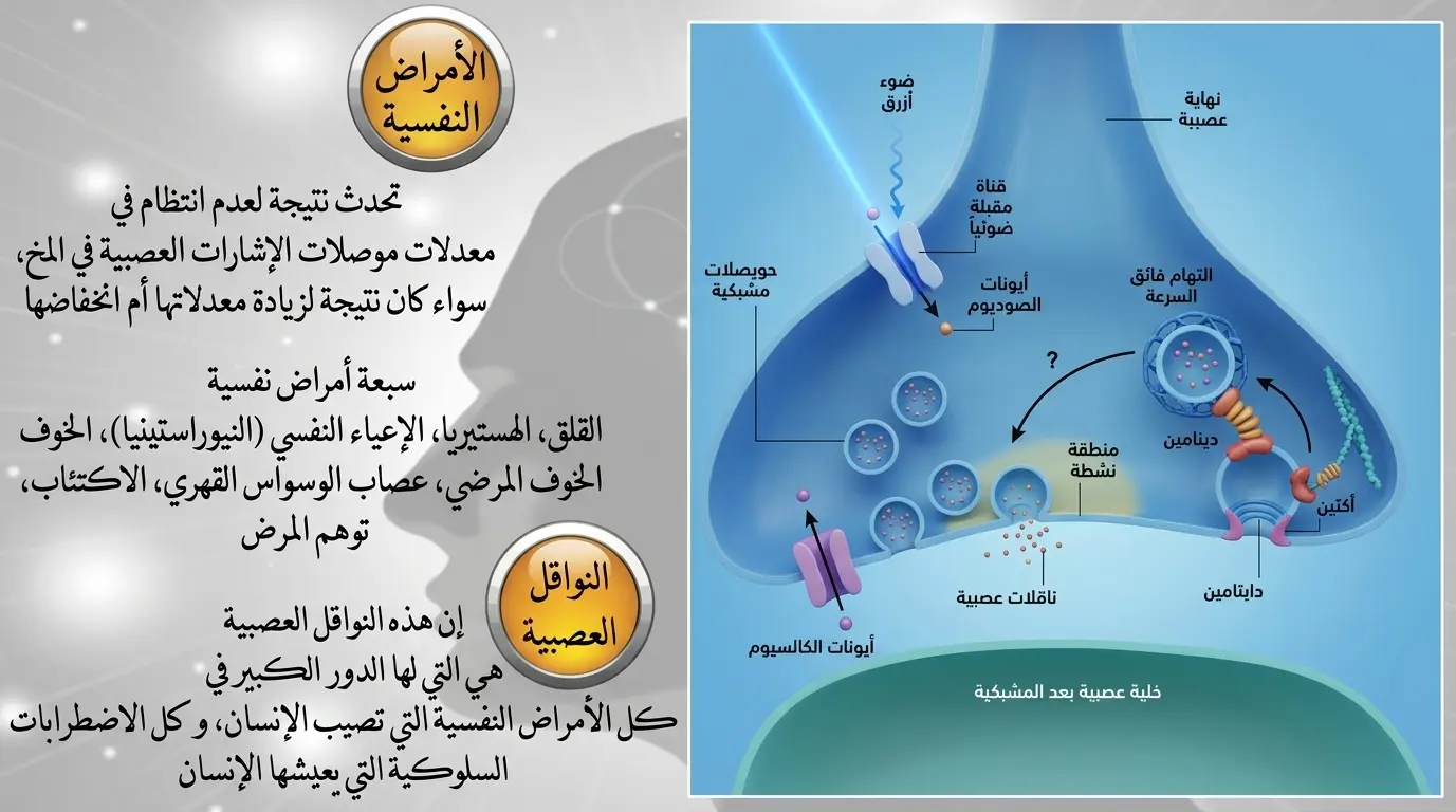 البطاقة الثامنة عشرة - الأمراض النفسية والنواقل العصبية