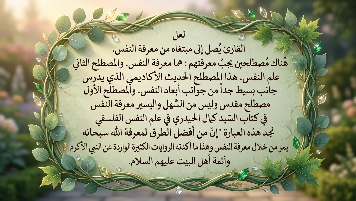 البطاقة الرابعة - مصطلحا معرفة النفس وعلم النفس